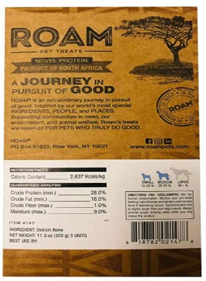 روم مجموعة ROAM Pet Treats من 4 قطع من عظام Gone Wild، صغيرة، بنكهة نعام الرأس - Image 2